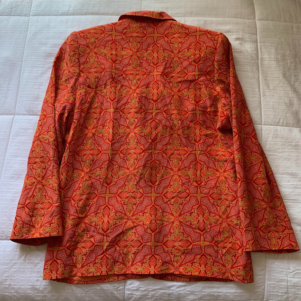 Orange Patterned Blazer Size 12 - image 2